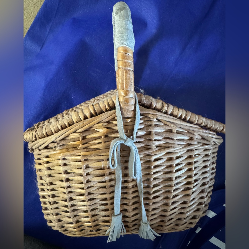 Anya Hindmarch 💯% Authentic Vintage Woven picnic Basket bag w/Handle RARE AHfind - Picture 3 of 12